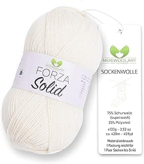 MeriWoolArt® Sock Wool 4-Ply - 100 g Merino Wool Yarn for Knitting & Crocheting, 75% Virgin Wool (Superwash), 25% Polyamide, 420 m - Ideal for Socks for Men and Women, Sweaters & Cardigans 4602