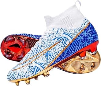 HESBITEUL Soccer Cleats Outdoor for Boys Training: High Top Football Cleats for Firm Ground
