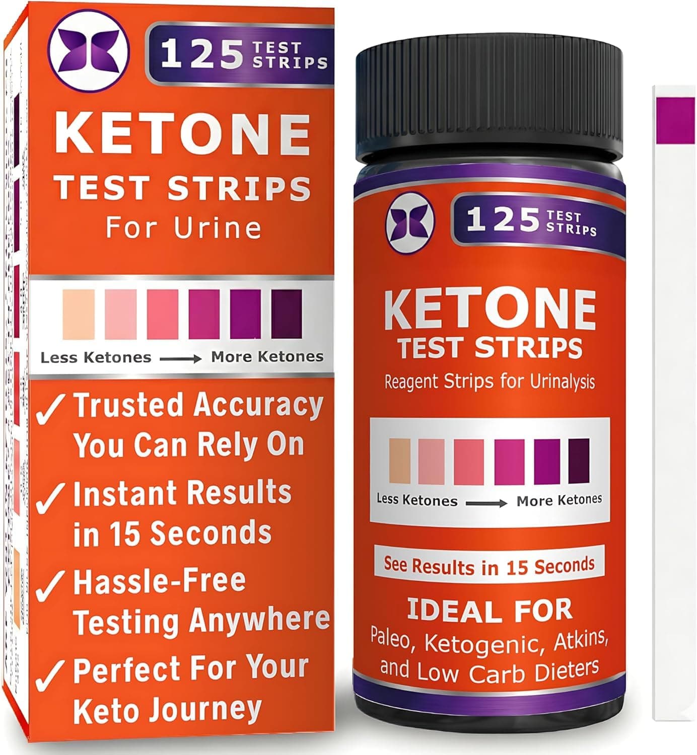 Ketone Test Strips - Accurate Keto Test Strips for Ketosis Testing - Instant 15 Second Results for Ketogenic Diet