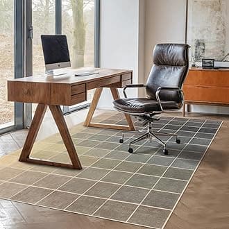 Mid Century Modern Rug for Bedroom 5x8 Neutral Black, Ombre Gray & Beige Retro Eclectic Minimalist Midcentury, Textured Washable Area Rugs Non Slip Low Pile for Living Room Boys Playroom Dining