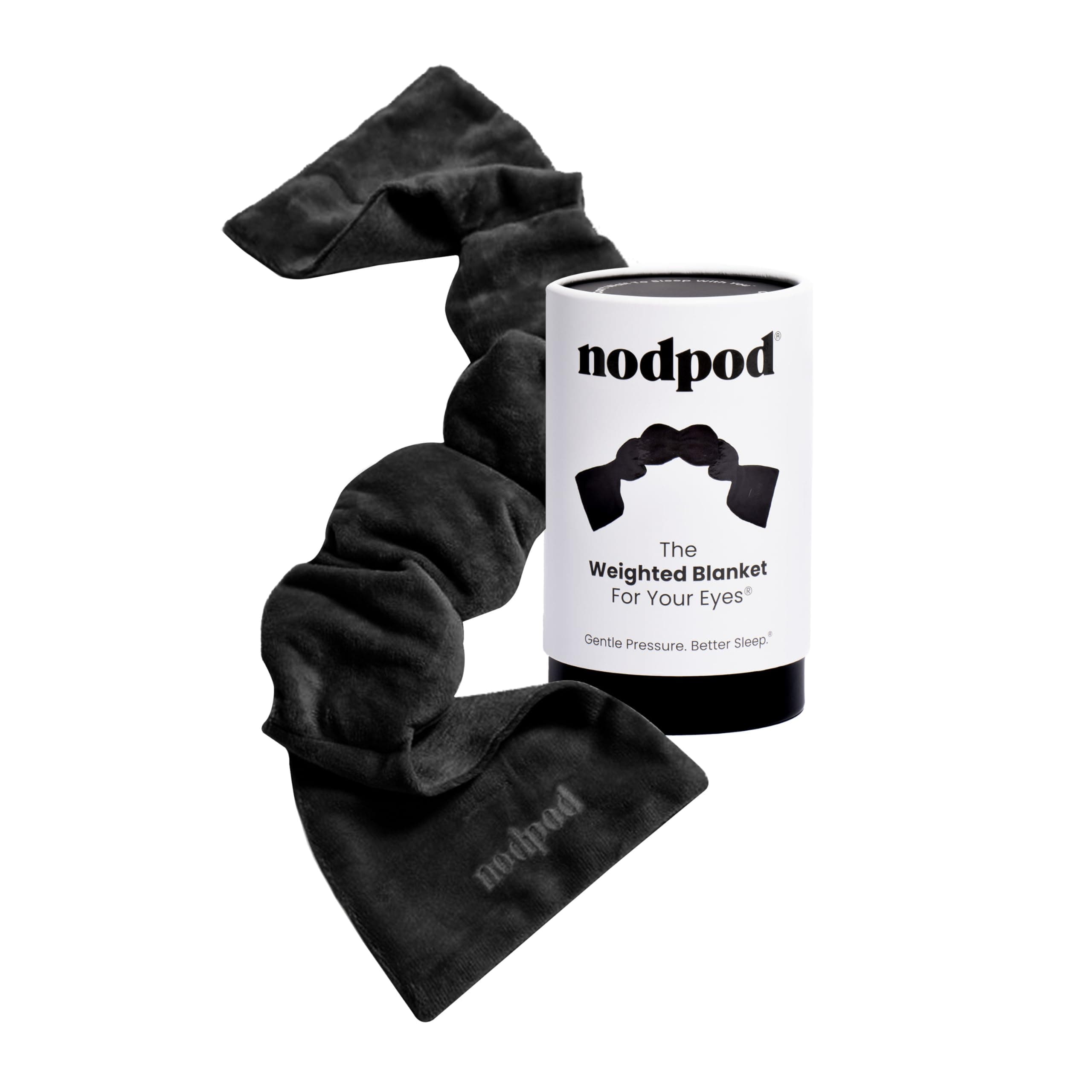 Nodpod Gentle Pressure Sleep Mask | Patented Light Blocking Design for Sleeping, Traveling & Relaxation - Black Onyx