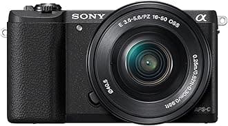 Sony ILCE5100LB.CEC Compact System Camera with 16-50 Lens (24.3 MP, 180 Degrees Tiltable LCD, Fast Hybrid Auto Focus, Noise Reduction Feature, Wi-Fi and NFC) - Black