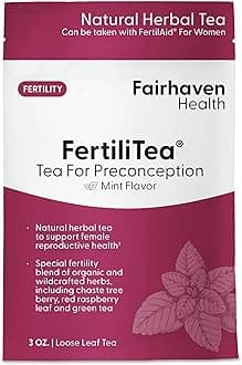 Fairhaven Health FertiliTea | Organic Fertility Tea for Women to Support Reproductive Health* | Prenatal Herbal Tea to Support Menstrual Cycle & Hormone Balance* | Contains Vitex | Mint | 60 Servings