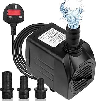 Submersible Water Pump(25W 1500L/H), Ultra-Quiet Water Pump, 400Gph 2.2m/7.2ft High Lift Fountain Pump for Aquarium,Fish Tank,Statuary,Hydroponics,4 Suction Cup,1.4m Power Cord & 3 Nozzles