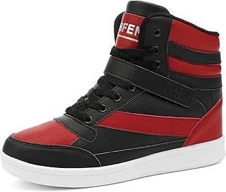 UBFEN Womens High Top Sneakers with Hidden Wedge Heel Ankle Support 2 Inch Height Increase 80s Retro Casual Boots