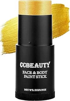 - Gold Face Paint Stick, Metallic Face Painting Kit, Full Coverage SFX Makeup Foundation, Professional Non-Toxic Body Paint for Halloween Costume Party, For Wonder Women, Iron Man Makeup