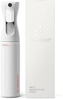 FLAIROSOL - The Original, Spray Bottle for Hair, Continuous Ultra Fine Water Mister Spray Bottle for Hairstyling, Barbers, Salons, Cleaning, Plants, 10.1oz/300ml (White Bottle-Coral Print)