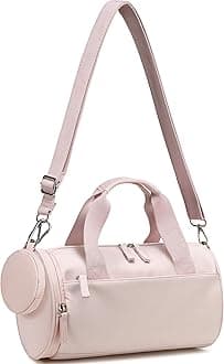 Mini Gym Bag for Women Girls Cute Small Duffle Bag 12'' with Multifunctional Pockets Workout Sport Bags Dance,Fitness,Yoga (Pink)