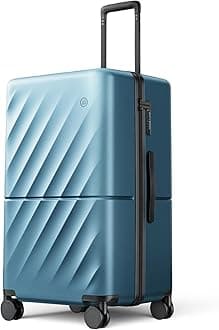 NINETYGOCarry on Luggage 22 X 14 X 9 Airline Approved, 20 Inch Luggage for 3-5 Days Trip, Double Spinner Wheels, 100% Hardshell PC, TSA Lock (Hudson), Topaz Blue, Trunk-96L-26", Carry on Luggage,