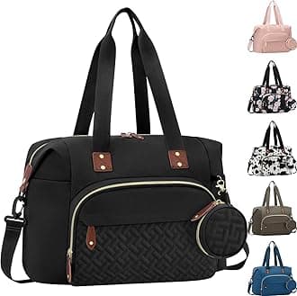 Tenot Diaper Bag Tote with Pacifier Case, Baby Bag for Women with Shoulder Straps, Travel Diaper Tote for for Mom and Dad Medium Size, Black