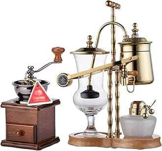 XIEAE Premium Modern Siphon Coffee Maker，Elegant Double Ridged Fulcrum Coffee Maker with Tee Handle，Easy to Clean Iced Coffee Maker Office