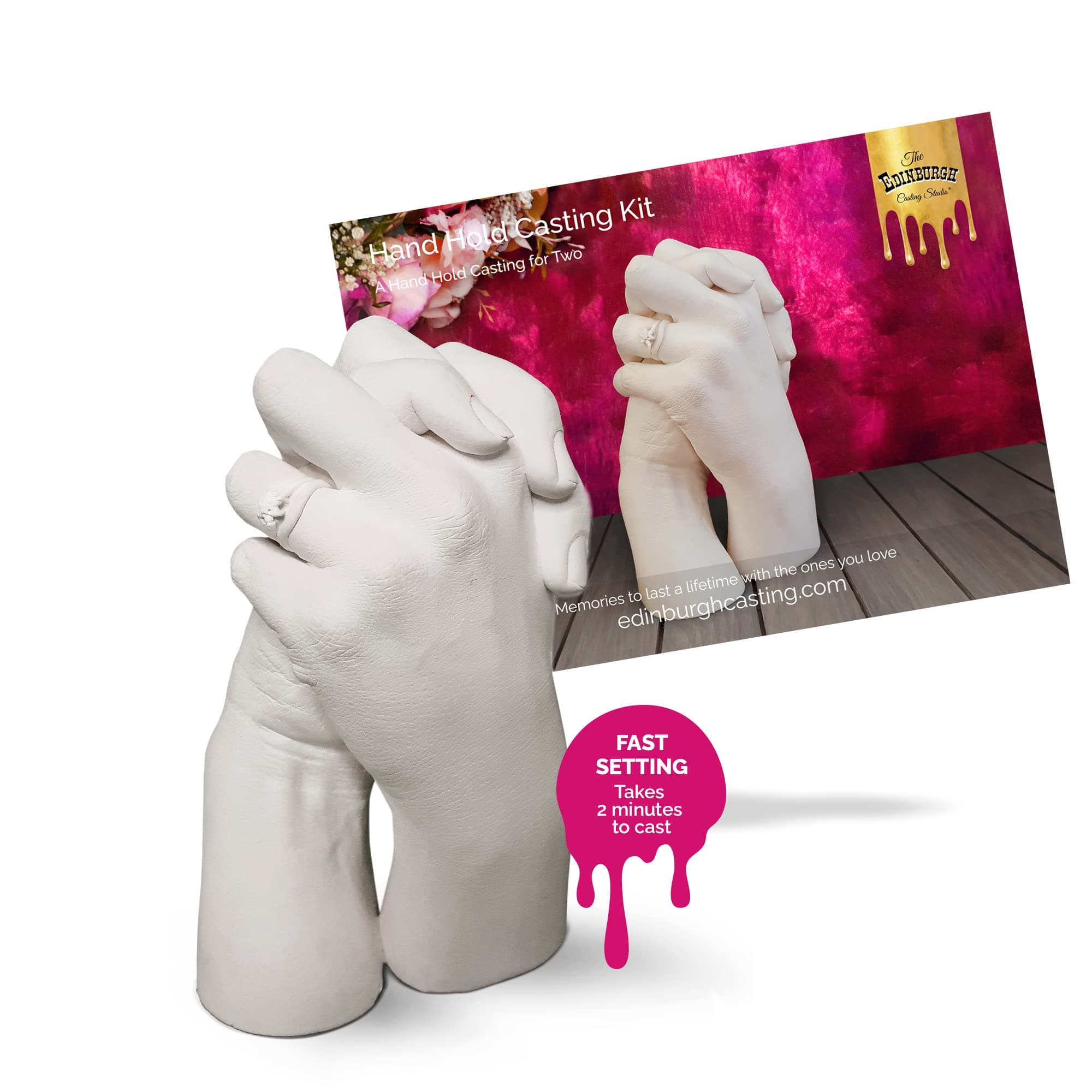 Hand Kit for 2 |Premium DIY Hand Hold Statue Kit| Complete Craft Kit with Cotton Tote Bag | for Couples, Adult & Child, Friends, Weddings, Anniversaries