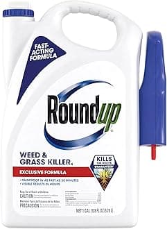 Roundup Weed and Grass Killer4 with Trigger Sprayer, Use in and Around Flower Beds, Trees, and Driveways, 1 gal.