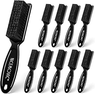 NICEMOVIC Barber Clipper Brushes, 10 Pcs Plastic Handle Nylon Bristles Cleaning Brush, Multifunctional Cleaning Supplies for Hair Styling Tools, Kitchen Sink, Shoes (Black)