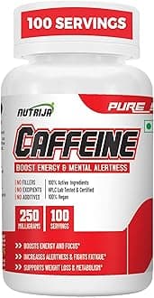 NutriJa Caffeine Powder Pre Workout Supplement - 100 Servings (Orange)