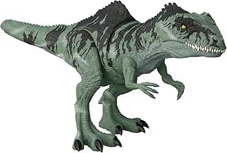 Mattel Jurassic World - Strike 'n Roar Giant Dino Giganotosaurus Toy Figure, Movable with Roar and Snap Response, with AR Function, Toy for Children from 4 Years GYW86