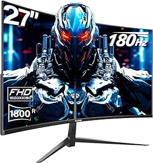 Gawfolk 27" Curved Gaming Monitor 165Hz, 144Hz PC Monitor 1ms Full HD 1080P, 1800R Frameless Computer Monitor