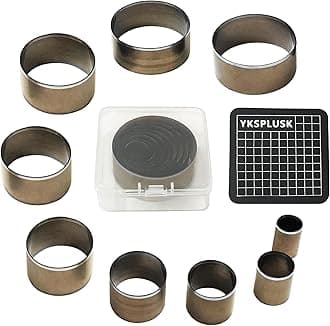 Leather Circle Cutter Tool Set, 9 Pieces Circle Punch Tools 15 20 25 30 35 40 45 50 55mm, High Carbon Steel Round Leather Cutting Dies - Leather Hole Punch Tool Kit for DIY Leather Crafts