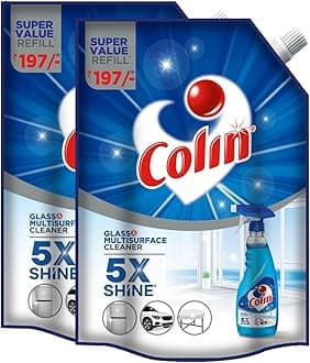 Glass and Surface Cleaner Liquid Refill - 1 Litre x 2|India's #1 Glass Cleaner |Multi Purpose Glass Cleaner for Car, Kitchen and Home Surfaces | Multi Surface Cleaner (Pack of 2)