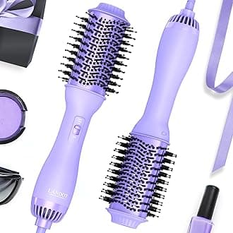 LANDOT 4-in-1 Blow Dryer Brush-Blowout Hair Dryer Brush with 60mm Oval Barrel One Step Volumizer for Thick & Coarse Hair, Fast Drying Frizz Control, Salon Smooth Hair at Home
