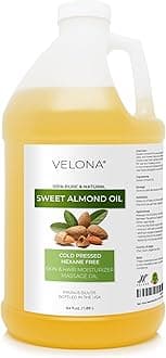 velona Sweet Almond Oil - 64 Fl Oz | 100% Pure and Natural Carrier Oil |Cold Pressed | Skin, Hair, Body & Face Moisturizing | Use Today - Enjoy Results…