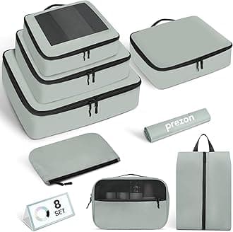 Packing Cubes for Travel | 8 Set Matcha |Durable Luggage Organizer 4 Size(Extra Large, Large, Medium, Small),Comprehensive Cubes for Toiletry,Underwear, Shoe,Travel Essentials,Efficient Women GiftsGlobal Recycled StandardGlobal Recycled StandardGlobal Recycled Standard