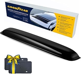 Goodyear Shatterproof Sunroof Wind Deflector 42.5", Tinted Sun and Moonroof Visor for Deflecting Noise, Rain, and Windy Weather, Car Accessories, Sun Shade Light Tint - GY004902