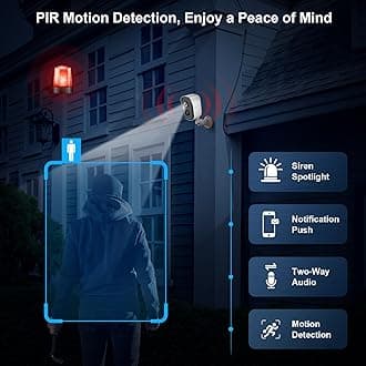 Security Cameras Wireless Outdoor, 2K Battery Powered WiFi Cameras for Home Security with AI Motion Detection, Color Night Vision, Spotlight, Siren, Waterproof, SD/Cloud Storage - 4 Pcs