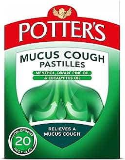 Potter's Mucus Cough Pastilles, Non-Drowsy, 20 Pastilles - Relieve the Symptoms of Catarrh, Coughs and Colds