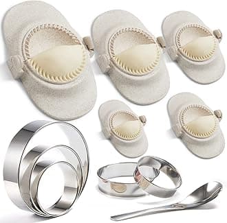 Empanada Maker Press, 6-Inch Extra Large Dumpling Maker Set with Dough Cutter, Dumpling Mold Set for Pierogi, Pastelitos, Calzone, Turnovers, Chinese Dumpling, 5Sizes (6"/5"/4"/3"/2.6")