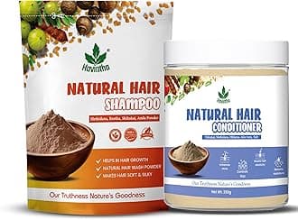 Havintha Natural Amla, Reetha, Shikakai, Methidana Powder Shampoo - 227g and Natural Hair Conditioner - 250g (Combo Pack of Shampoo + Conditioner)
