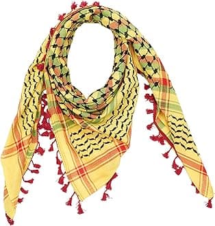 Hirbawi Premium Arabic Scarf Cotton Shemagh Keffiyeh 47"x47" Arab Scarf Made in Palestine