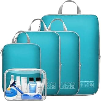 Compression Packing Cubes for Travel Women - Lightweight Luggage Organizers Bag Packing Cubes for Carry on Suitcases
