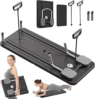JANUA Pilates Board - Pilates Reformer Set, Multi-Purpose Foldable Pilates Reformer Board for Home, 5 in 1 Pilates Sliding Board