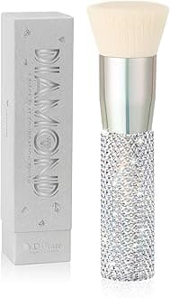 DUcare Rhinestone Foundation brush Diamond Bling Makeup Tanning Brush Flat Top Kabuki Brush, Synthetic Professional Liquid Blending Mineral Powder Makeup Tools