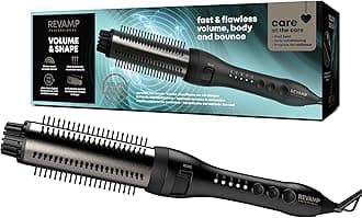 REVAMP Volume & Shape Ceramic Hot Brush for Hair Styling, 38mm Ceramic Barrel and Retracting Bristles, Adjustable Temperature, Automatic Shut-Off, Volumizing Brush for All Hair Types