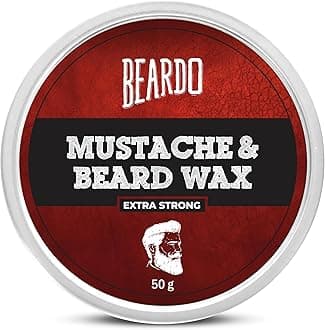 Beard and Mustache Wax, 50 gm | Beard Wax for Beard & Mustache Styling | Long Lasting Extra Strong Hold Wax for Men | Beard Hair Wax for Smooth, Shiny & Healthy Beard