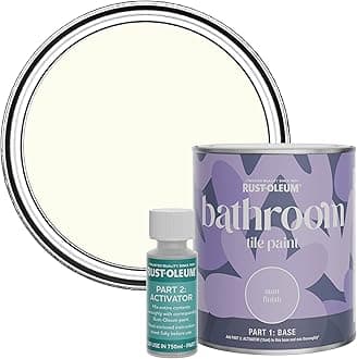 Rust-Oleum White Water-Resistant Bathroom Tile Paint in Matt Finish - Antique White 750ml