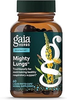 Mighty Lungs - Lung Support Supplement with Herbs Traditionally Used to Help Maintain Respiratory Health* - 60 Vegan Liquid Phyto-Caps (60 Servings)