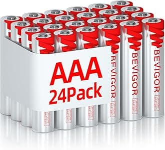 BEVIGOR AAA Lithium Batteries, 24Pack Lithium Iron Triple A Batteries, 1.5V Longer Lasting AAA Batteries for Flashlight, Toys, Remote Control, Battery of Tablet Accessories Non-Rechargeable