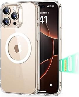 for iPhone 16 Pro Max Case, Camera Control, Compatible with MagSafe, Shockproof Military-Grade Protection, Magnetic Phone Case for iPhone 16 Pro Max, Classic Hybrid Case (HaloLock), Clear