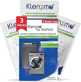Klenzmo by Kleenest Washing Machine Cleaner & Descaling Powder, Descaler for top load and front load | Washing Machine Drum Cleaner & Tub Cleaner | 180g 3 pouch (Pack of 1)