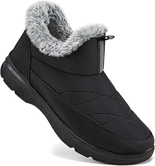 Ecetana Womens Winter Boots Snow Shoes 2025 Waterproof Warm Fur Lined Booties Slip on Ankle Boots for Walking