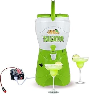 Taco Tuesday Tailgator Margarita Machine - Blender for Smoothies, Margaritas, Daiquiris, and Slushies - White/Lime Green - 128-Ounce - 10" D x 12" W x 9" H