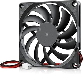 GDSTIME Ultra Thin 80mm x 80mm x 10mm 12V Computer PC Brushless DC Cooling Fan 2Pin for 3D Printer Power Supply Hard Drive Case