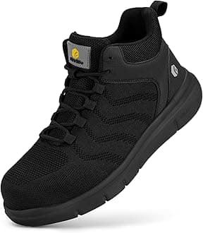 Extra Wide Work Boots for Men Composite Steel Toe Safety Boots High Top Work Shoes for Men