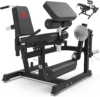 HVO Leg Curl Machine Extension - Leg Extension Machine Workout for Home Gym Fitness Equipment Commercial Grade Seated Lying Hamstring Curl Adjustable Bicep Preacher Curl Pad