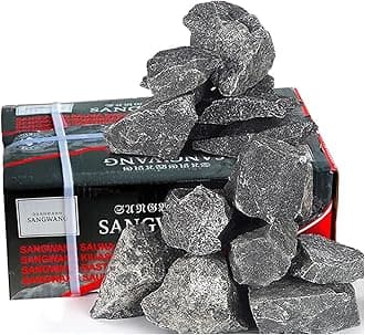 Volcanic Rock Sauna Stone 100% Natural Lava Sauna Volcanic Stone, Rock Resistant to High Temperature, Explosion-Proof and Durable Home Hotel Spa Suit,Product Weight 17kg