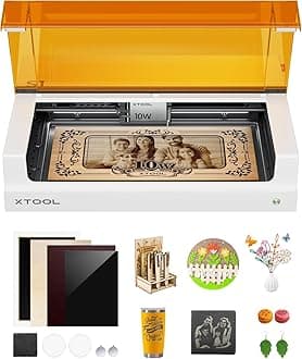 xTool S1 10W Laser Engraving Machine, Sealed Safe Design, Precise Positioning, Autofocus, Engraving Speed of 600mm/sec, 498*330mm Work Area, Laser Cutting for Metal, Wood, Leather, Acrylic, Tumbler,