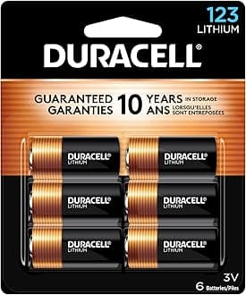 Duracell CR123A 3V Lithium Battery, 6 Count (Pack of 1), 3 Volt High Power for Home Safety, Security Devices, Flashlights, Smoke Alarms, Home Automation